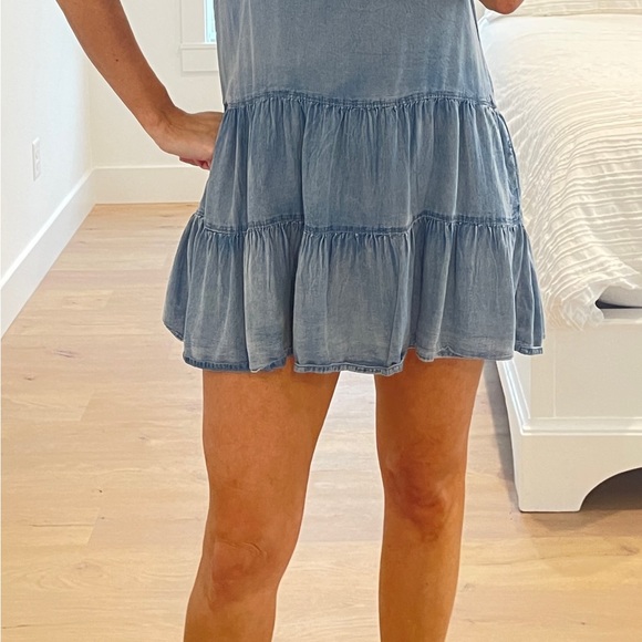 NEW, Mustard Seed, Chambray/Denim Short Sleeved Dress, Size Small - Picture 7 of 16